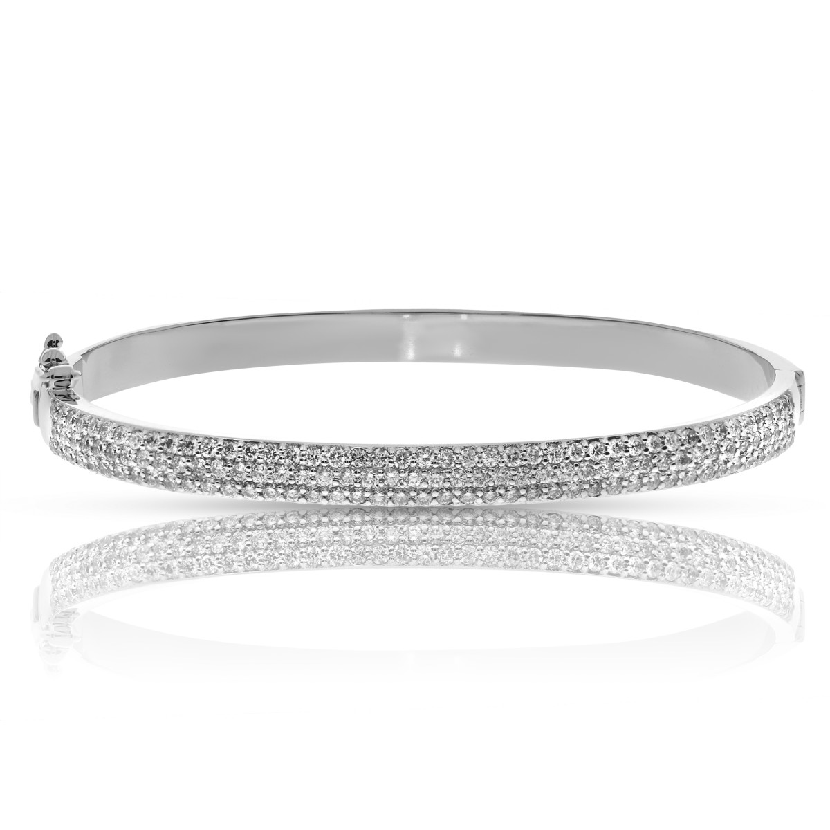 1.95 Carat Diamond Bangle Bracelet Floating Elegance