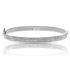1.95 Carat Diamond Bangle Bracelet Floating Elegance