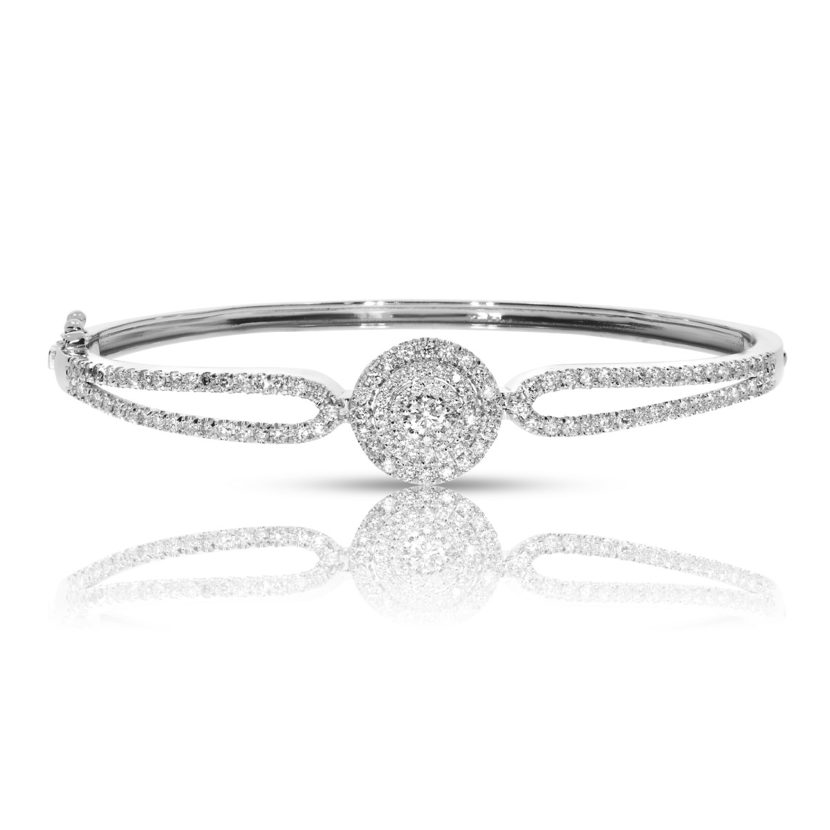 1.30 Carat Diamond Bangle Bracelet Angel Wings