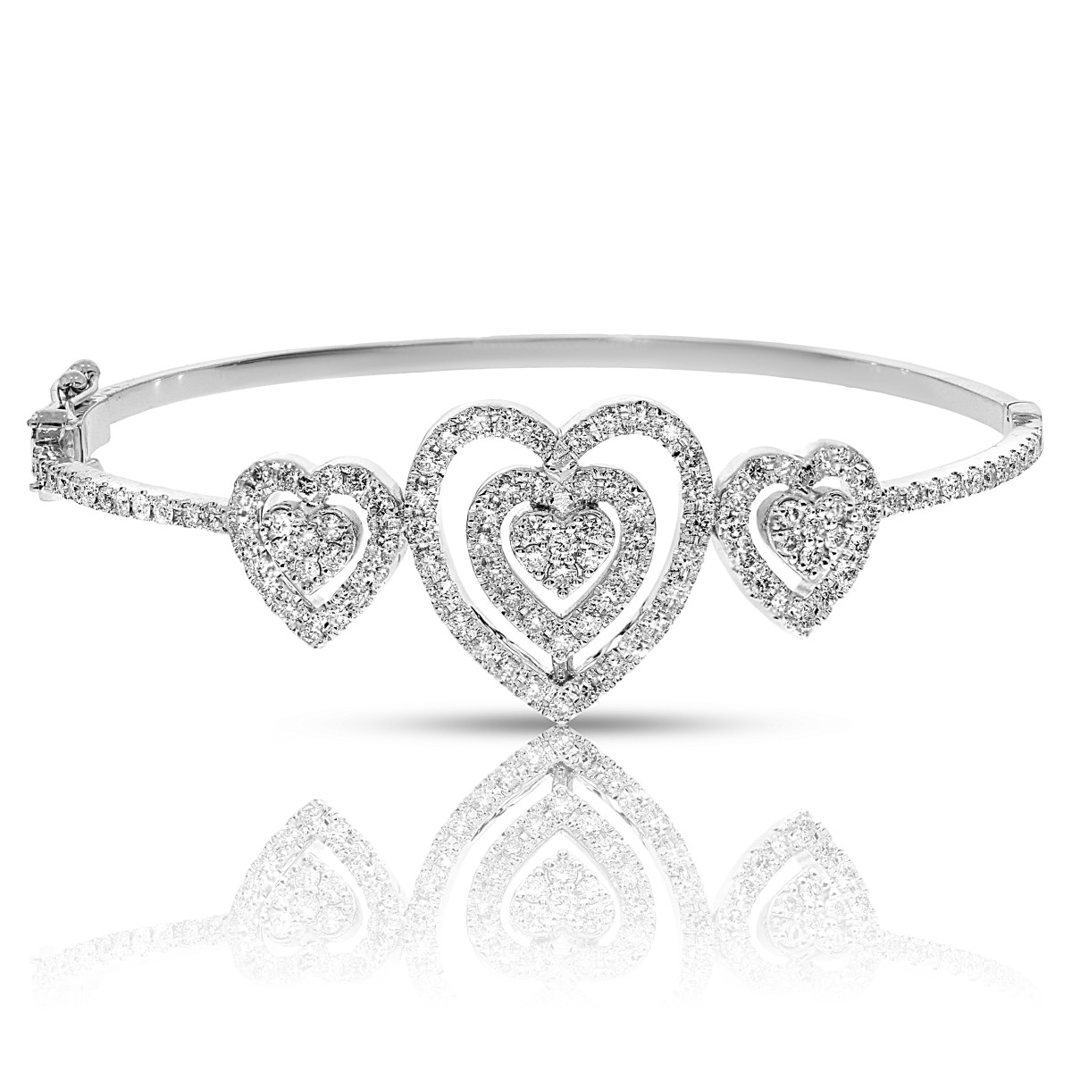 1.50 Carat Diamond Bangle Bracelet Melody of Hearts