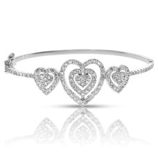 1.50 Carat Diamond Bangle Bracelet Melody of Hearts
