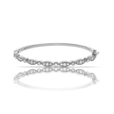 1.45 Carat Diamond Bangle Bracelet Elegant Lace
