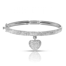 2 Carat Diamond Bangle Bracelet Pendant Heart