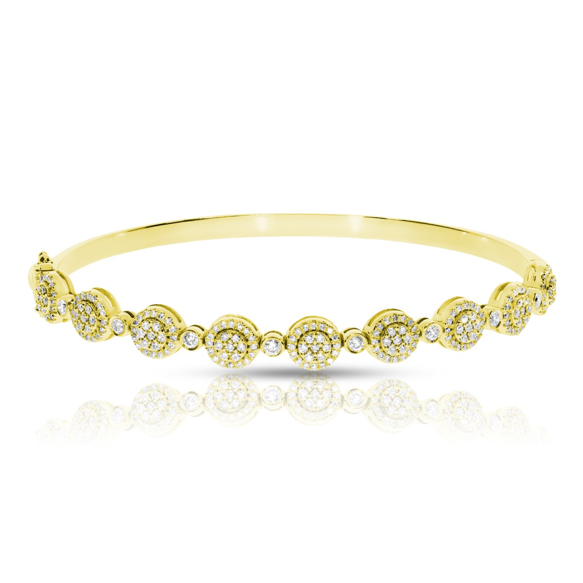 1.50 Carat Diamond Bangle Bracelet Gerbera