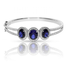 8.50 Carat Sapphire & Diamond Bangle Bracelet Diadem