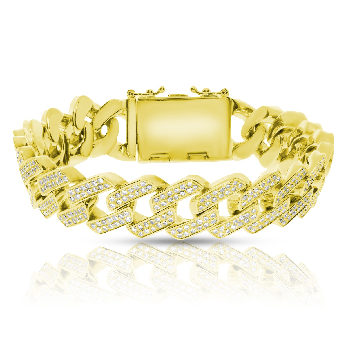 10 Carat Diamond Men's Cuban Bracelet Hephaestus