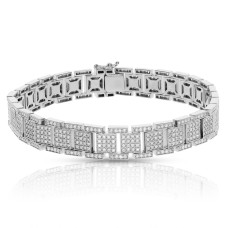 4 Carat Diamond Men's Bracelet Square Link