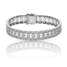 4 Carat Diamond Men's Square Link Bracelet Royal