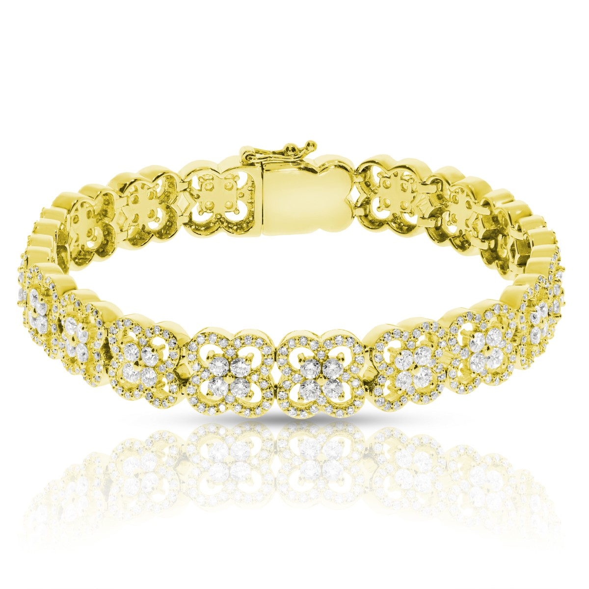 6.50 Carat Diamond Tennis Bracelet Flower Weave