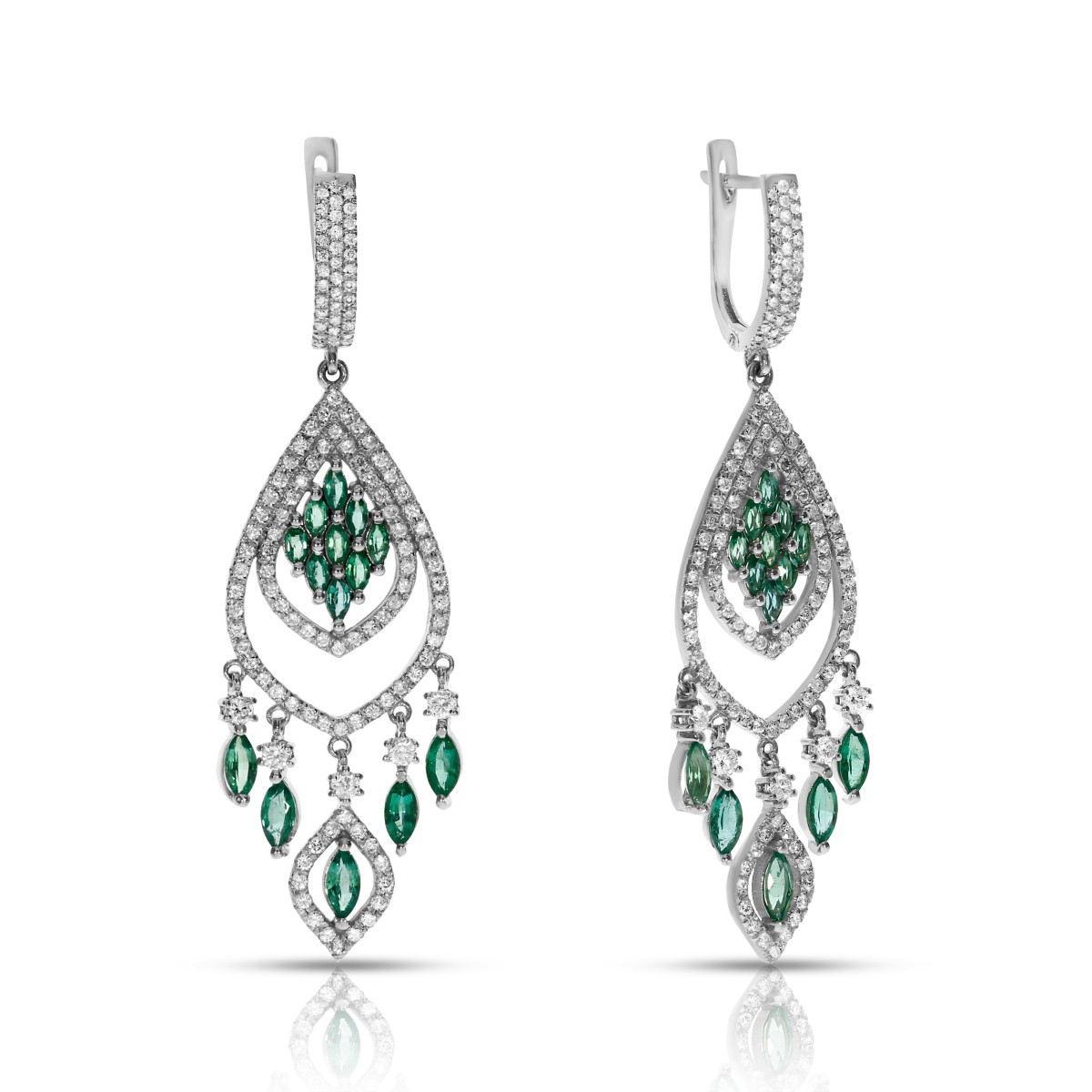 4 Carat Emerald & Diamond Drop Earrings Mumbai Bride