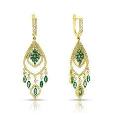 4 Carat Emerald & Diamond Drop Earrings Mumbai Bride