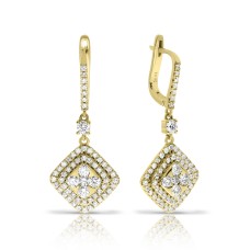 2 Carat Diamond Drop Earrings Daisy Flower