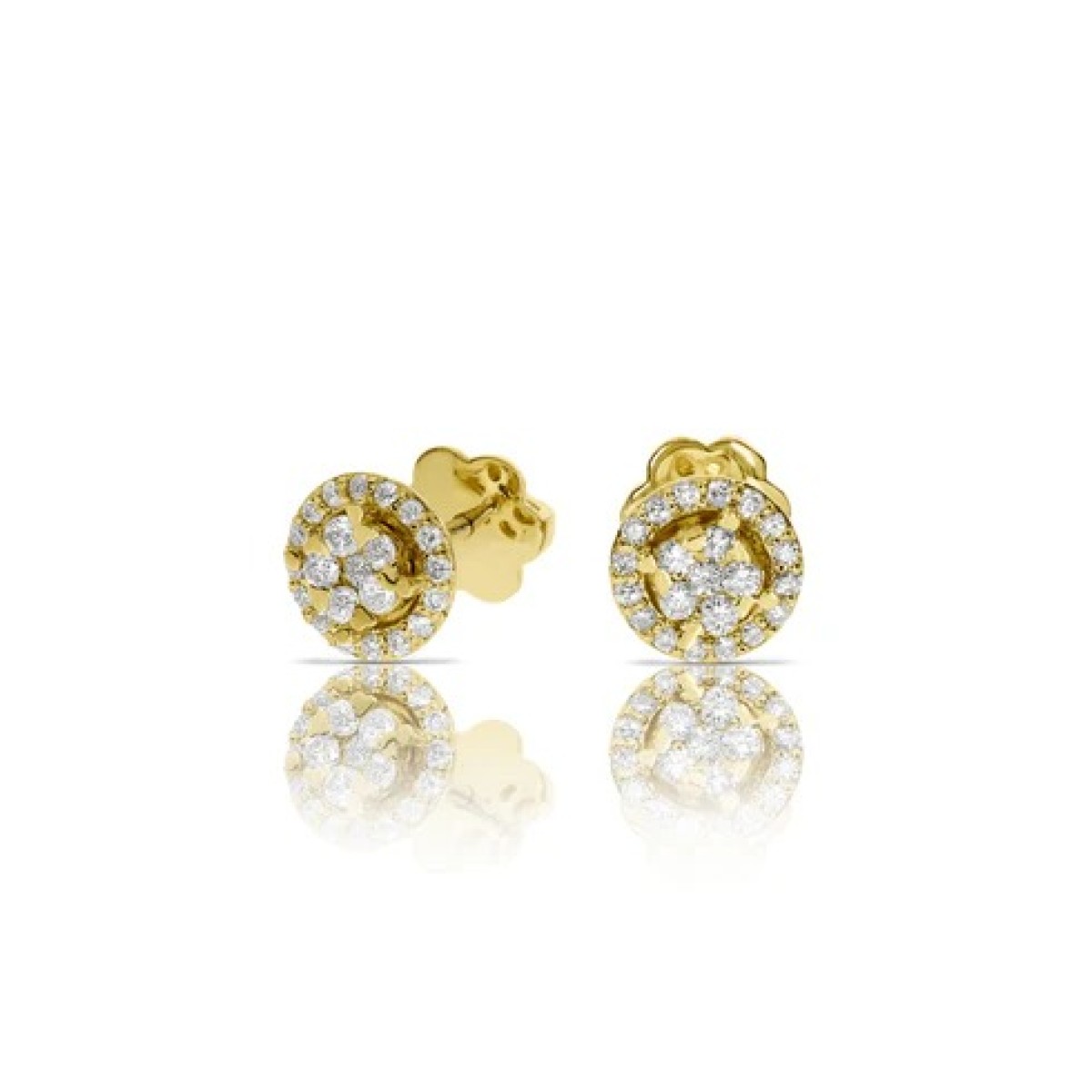 0.30 Carat Diamond Stud Earrings Flower Field