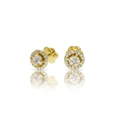 0.30 Carat Diamond Stud Earrings Flower Field