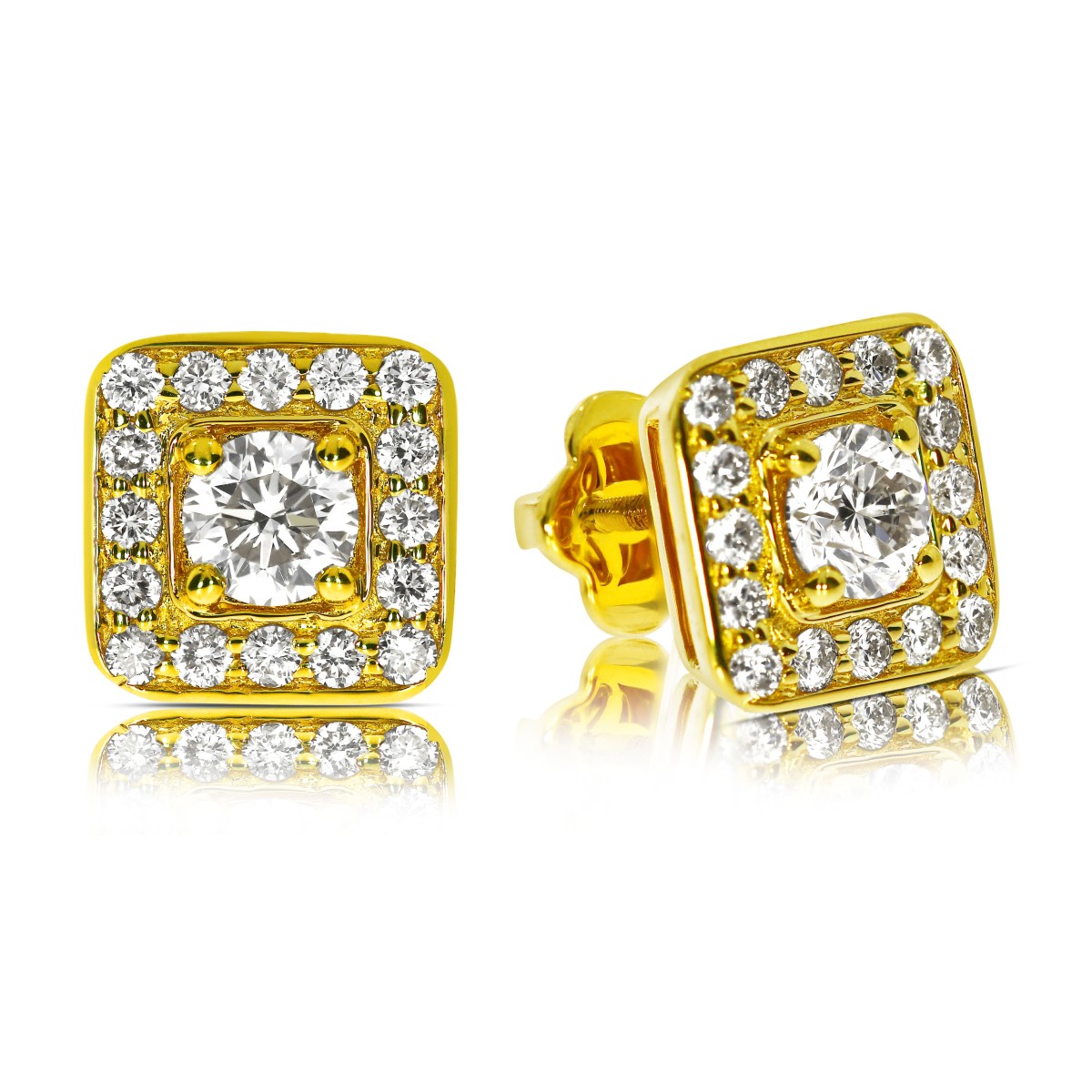 0.50 Carat Diamond Stud Earrings Reflections