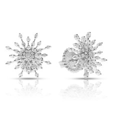 0.80 Carat Diamond Stud Earrings Snowflakes