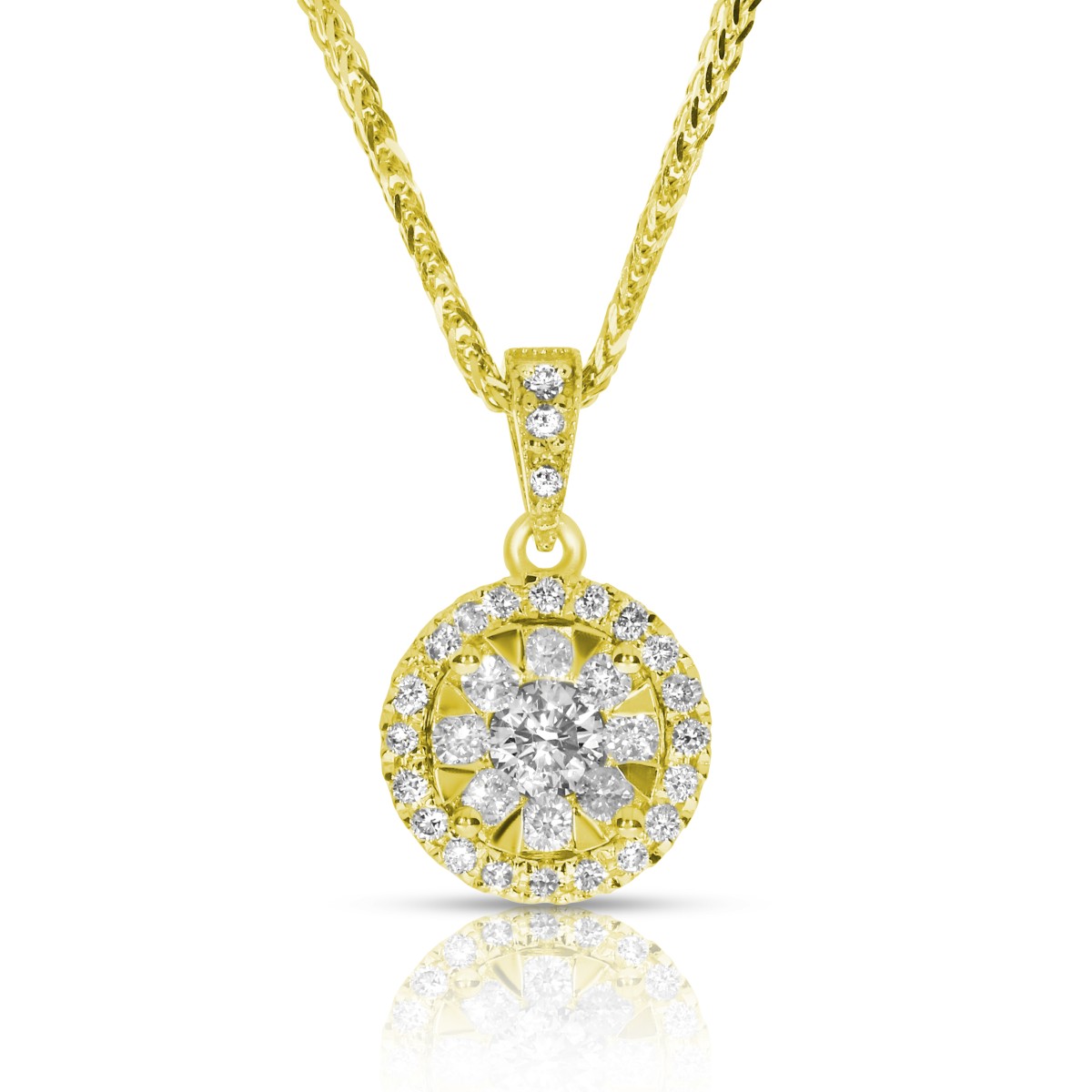 0.45 Carat Diamond Circle Pendant Golden Island