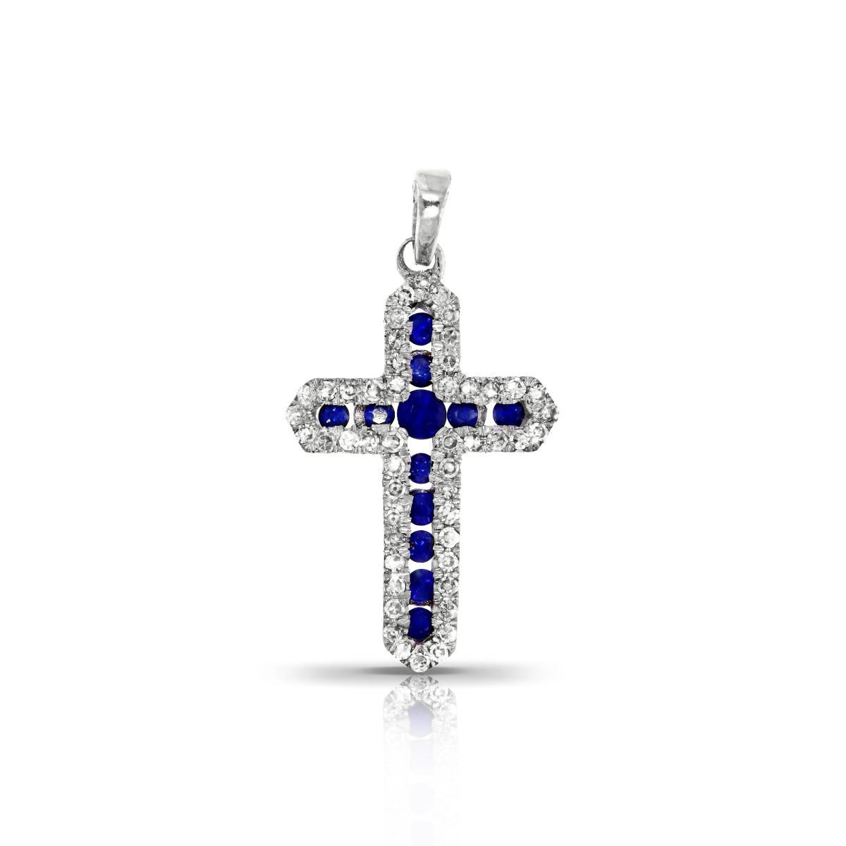 Sapphire & Diamond Pendant Light Airiness Cross