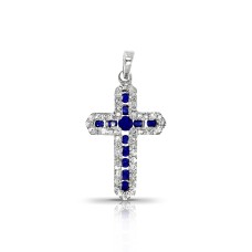 Sapphire & Diamond Pendant Light Airiness Cross