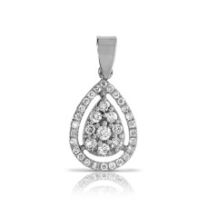 0.40 Carat Diamond Pear Victorian Pendant Pacific Ocean