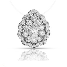 1 Carat Diamond Pear Pendant Orchestra Shell