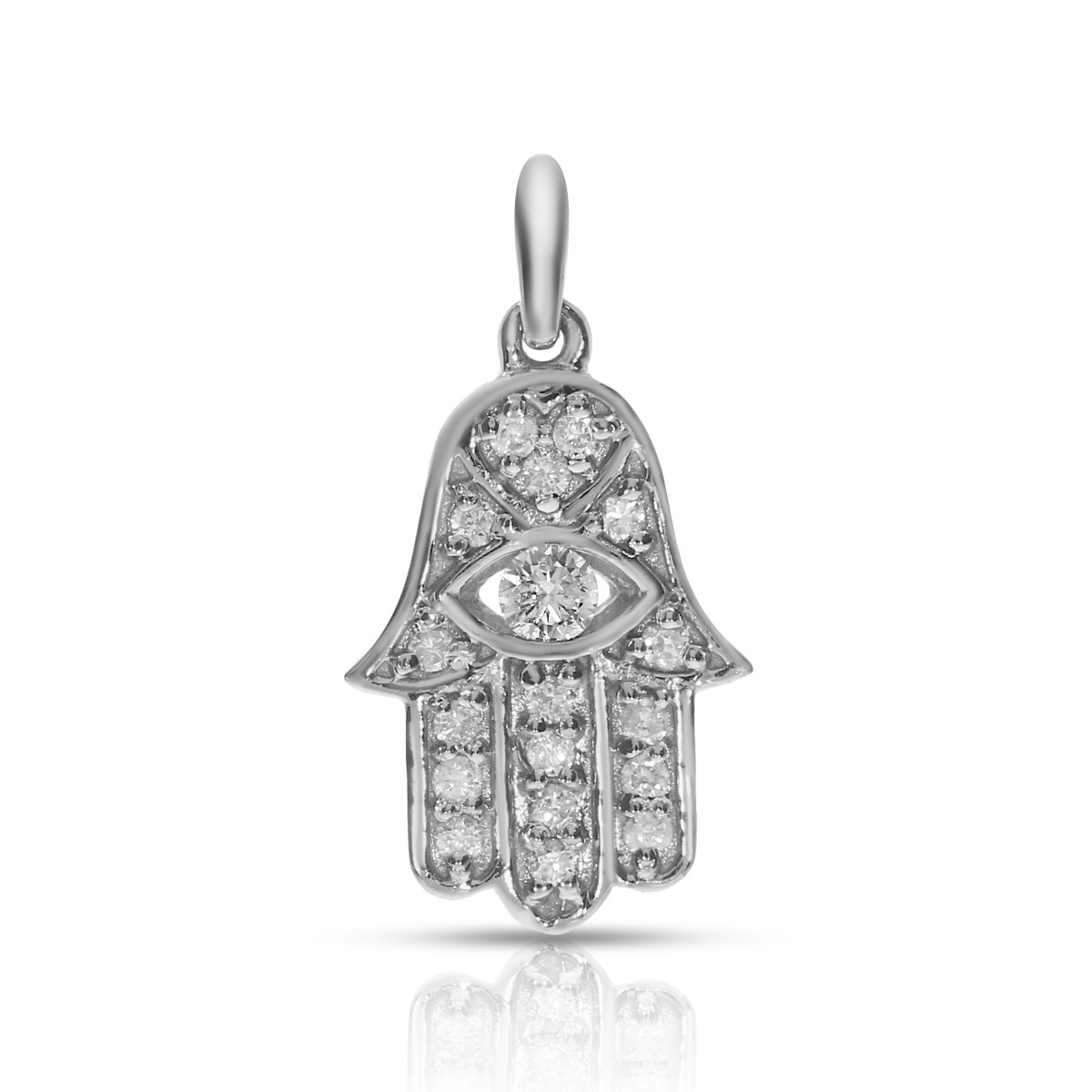 0.23 Carat Diamond Hamsa Pendant Basir Sign