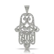 1.60 Carat Diamond Hamsa Pendant Miriam Hand