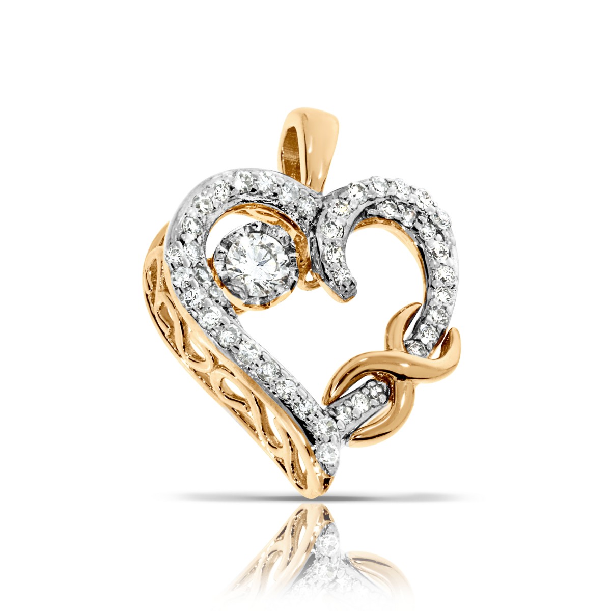 0.45 Carat Diamond Pendant Fancy Heart