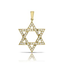 0.80 Carat Diamond Pendant Shield of David
