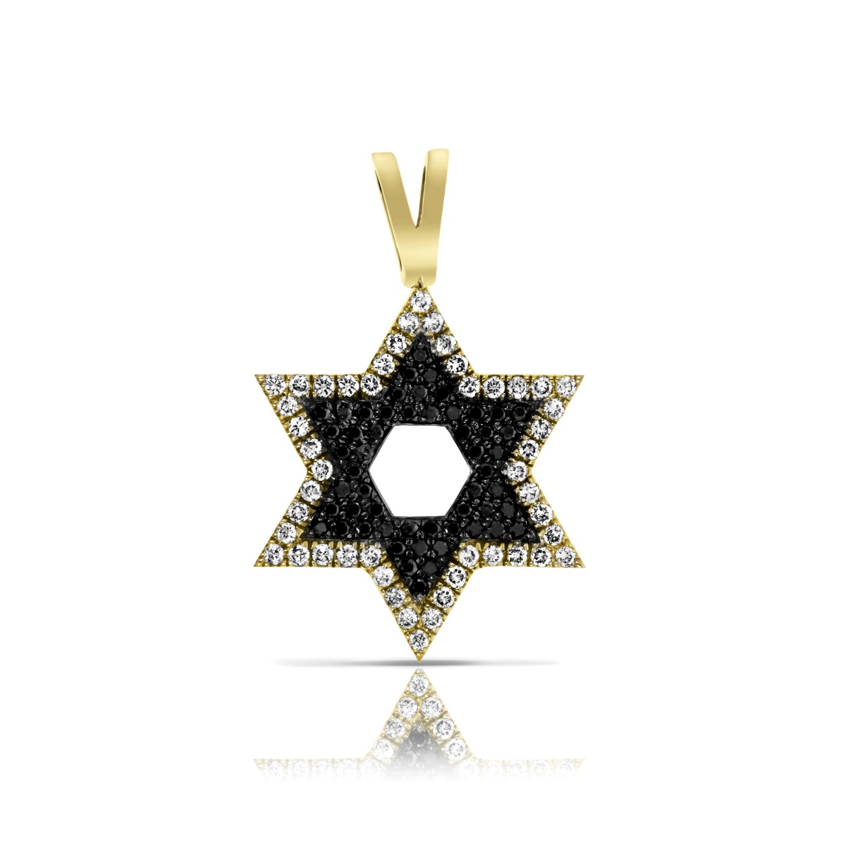 Black & White Diamond Pendant Lucky Star