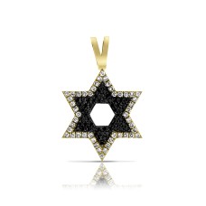 Black & White Diamond Pendant Lucky Star