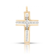 Gold Diamond Pendant High Cross