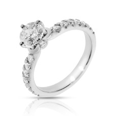 0.90 Carat Diamond Sidestone Ring Timeless Classics
