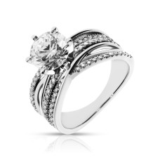2.40 Carat Diamond Sidestone Ring Luxurious