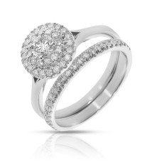 1 Carat Diamond Vintage Halo Ring Soulmate Initial
