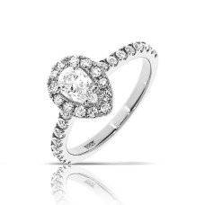 0.90 Carat Diamond Halo Ring Divine