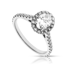 1.10 Carat Diamond Halo Ring Noir Blanco