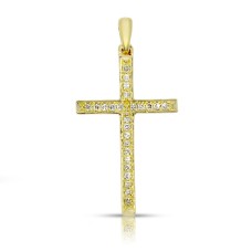 Gold Diamond Cross Pendant Holy Eternity