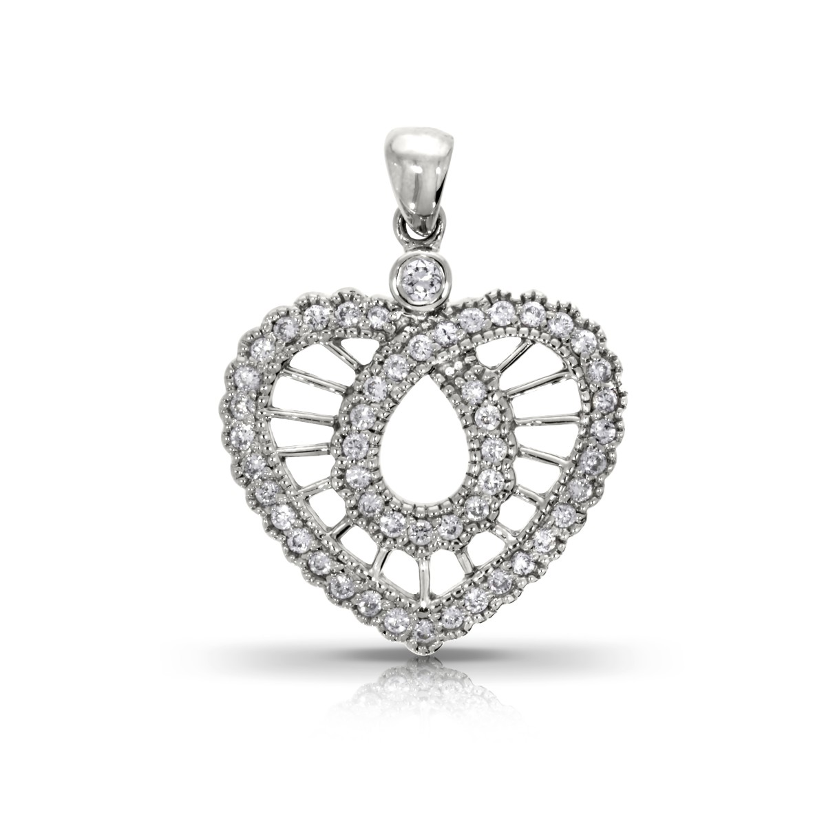 0.30 Carat Diamond Heart Pendant Cassiopeia