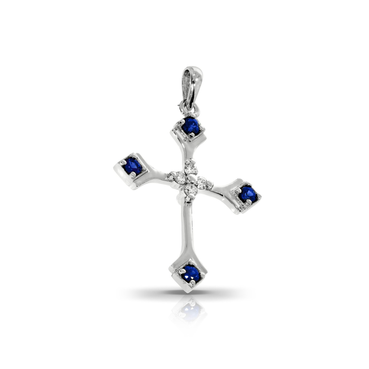 Sapphire & Diamond Pendant Rhombus Cross