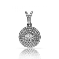 0.80 Carat Diamond Circle Pendant Cuatro Ojos