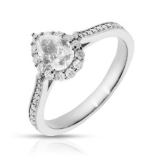 1 Carat Diamond Halo Ring Tears of Heaven