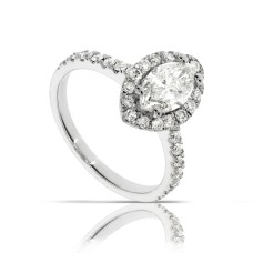 1.50 Carat Diamond Halo Ring La Marquise