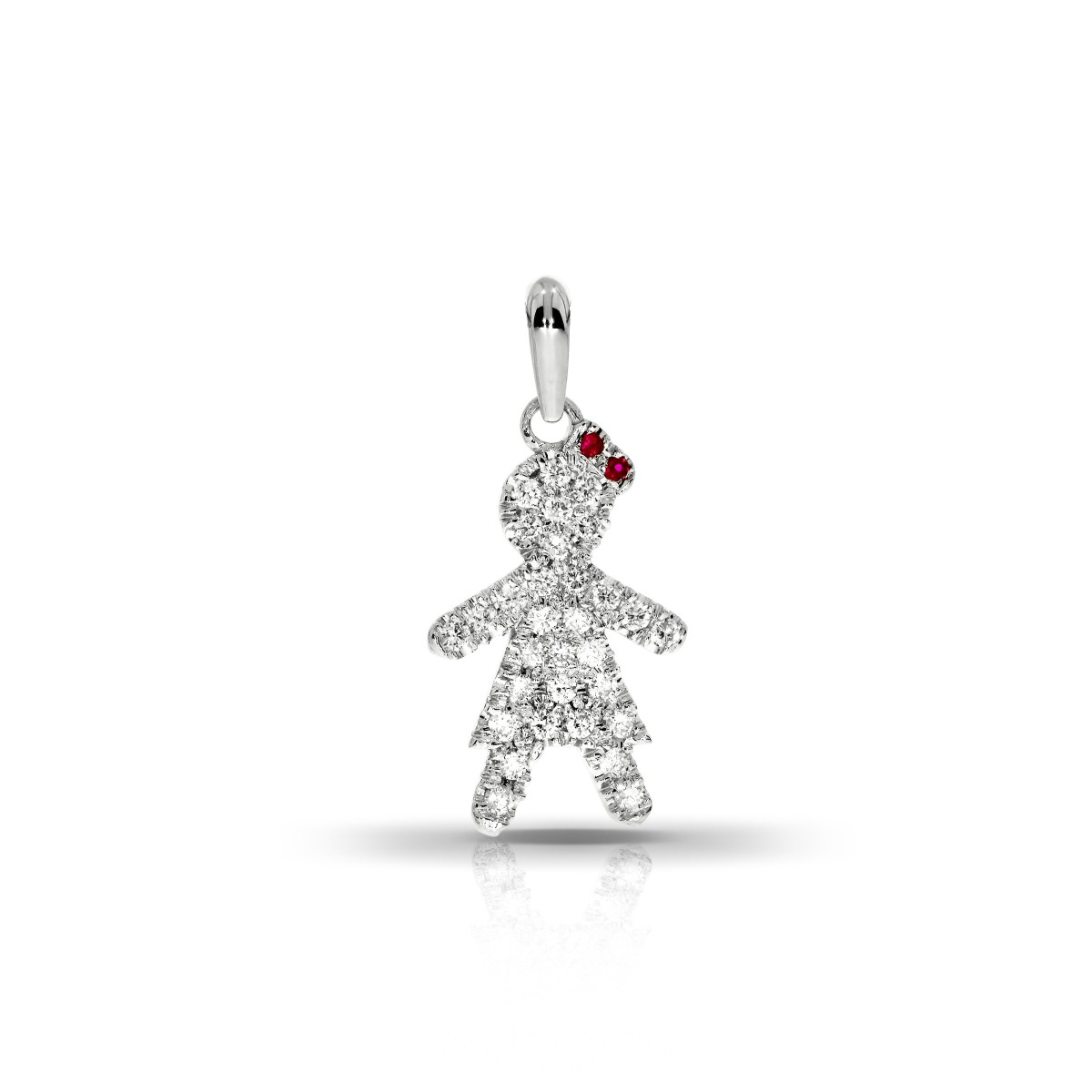 Ruby & Diamond Pendant Girl in White