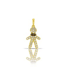 Black & White Diamond Pendant Human
