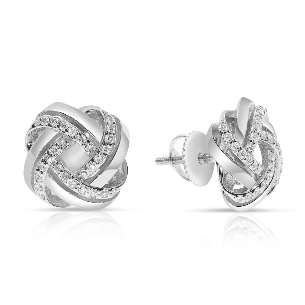 0.25 Carat Diamond Stud Earrings Spiral