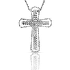 0.80 Carat Diamond Cross Pendant Great Tenderness