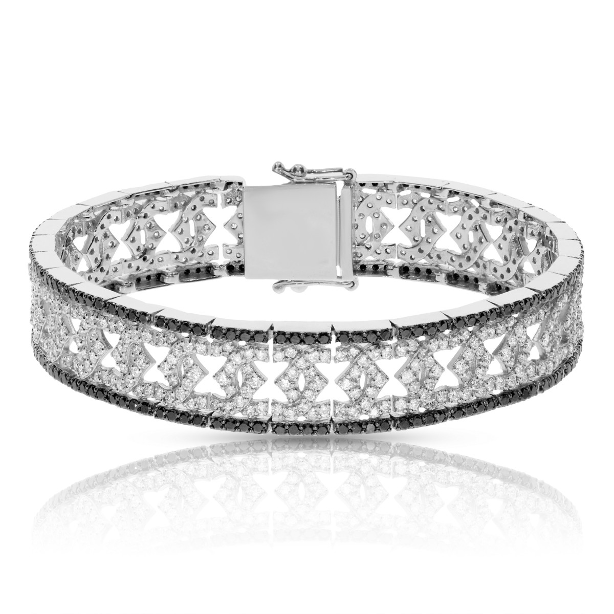 8.50 Carat Black & White Diamonds Men's Bracelet