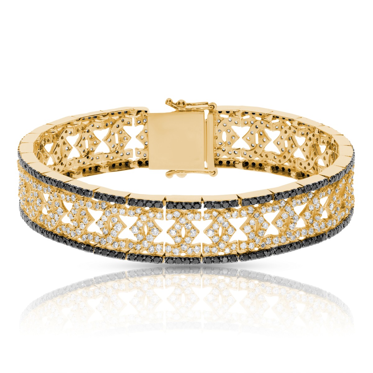 8.50 Carat Black & White Diamonds Men's Bracelet