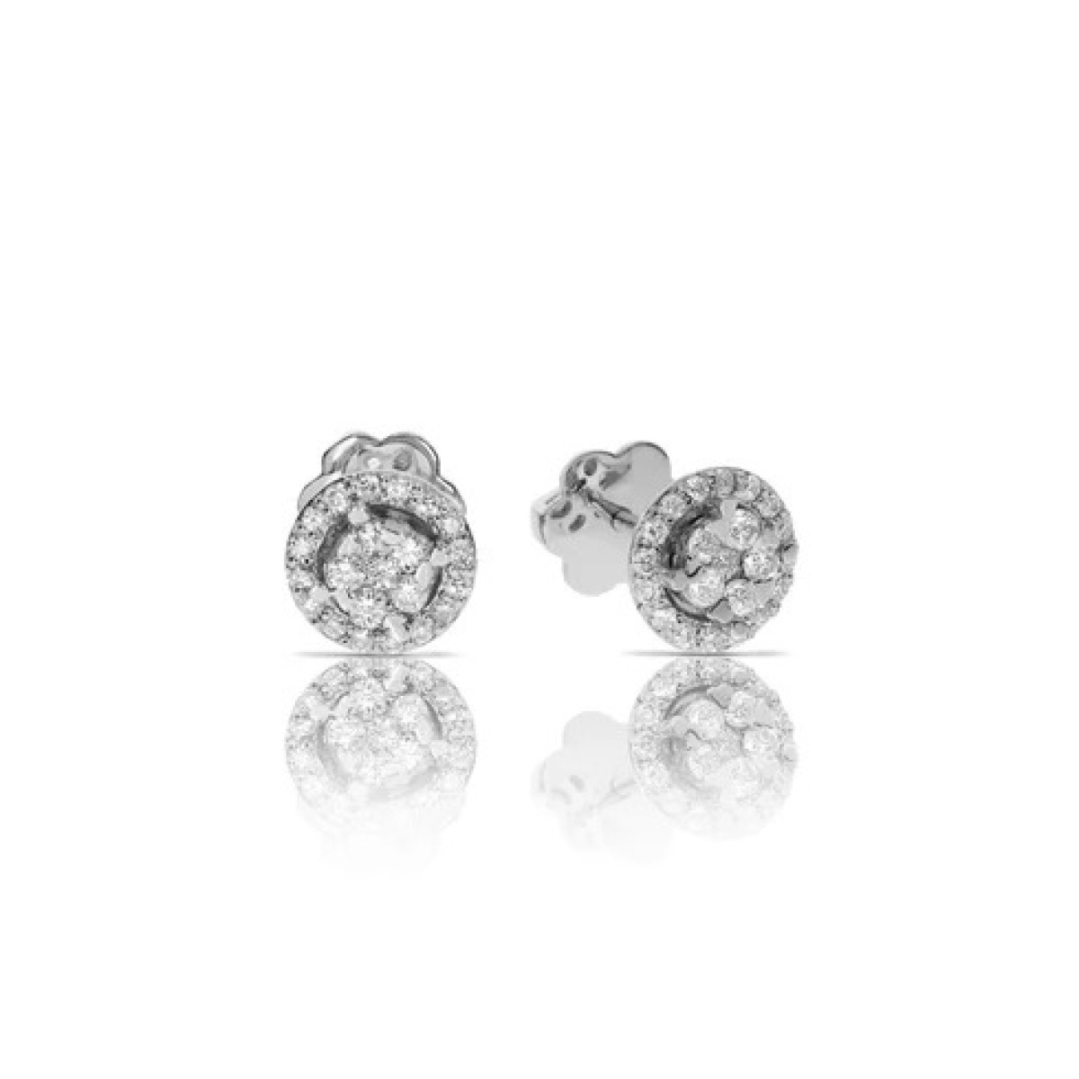 0.30 Carat Diamond Stud Earrings Flower Field